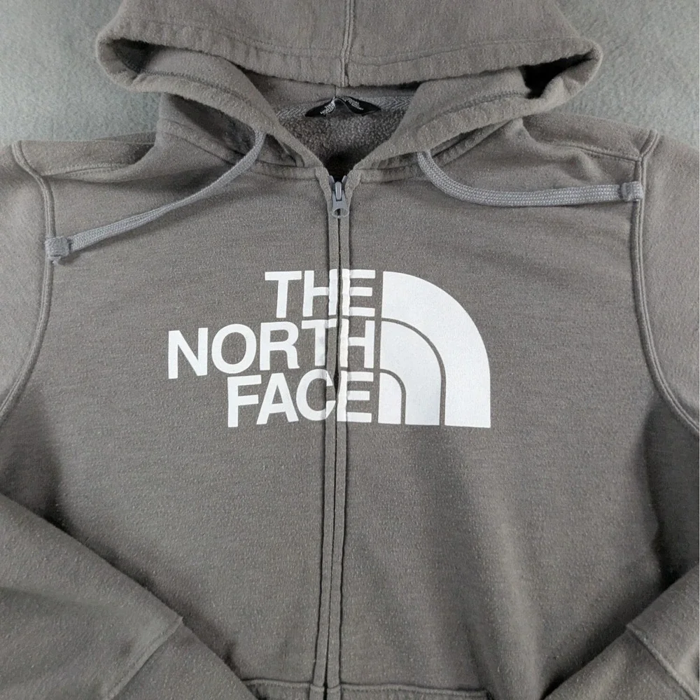 The North‎ Face Mens Half Dome Full Zip Hoodie Size M Gray White Logo